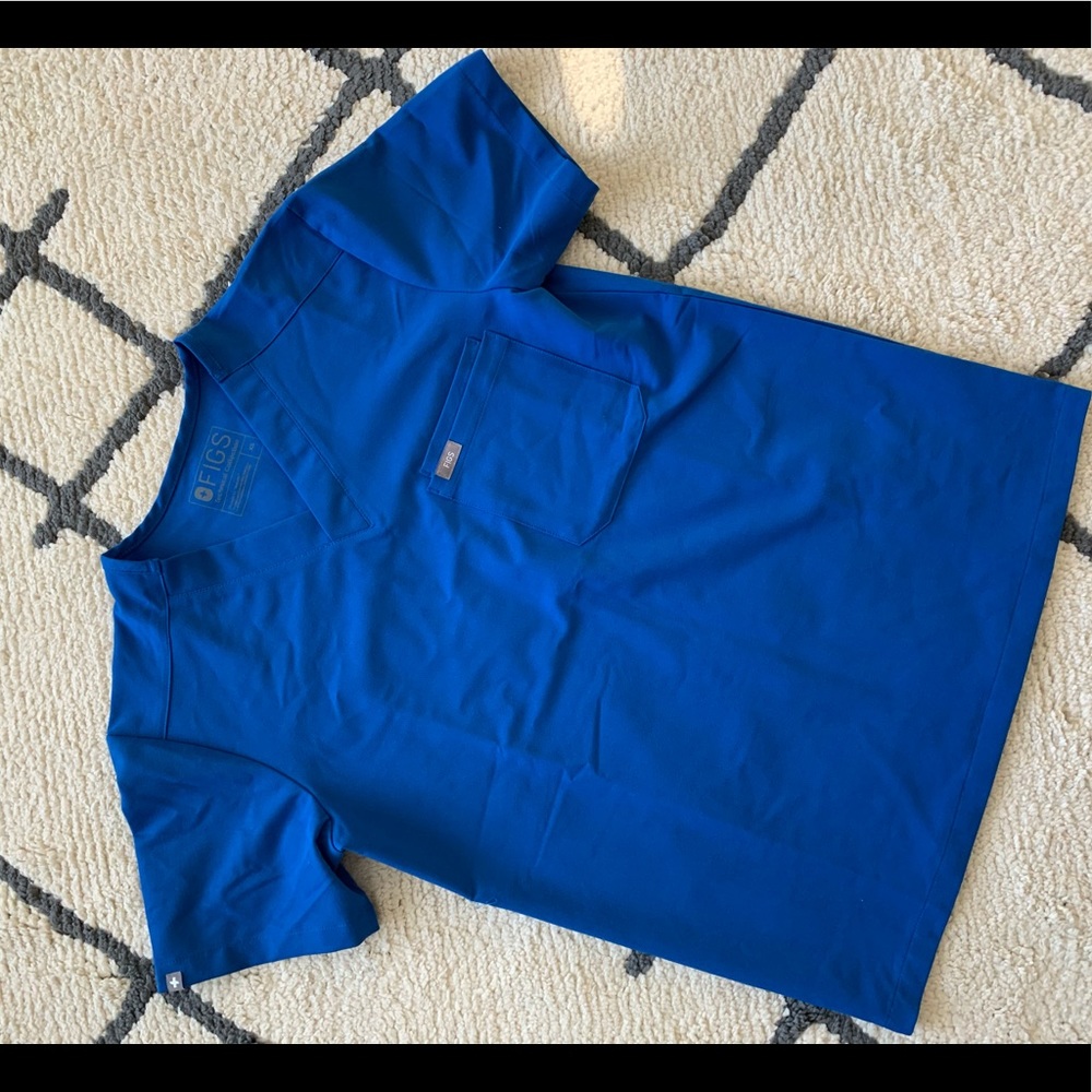 Figs royal blue scrub top